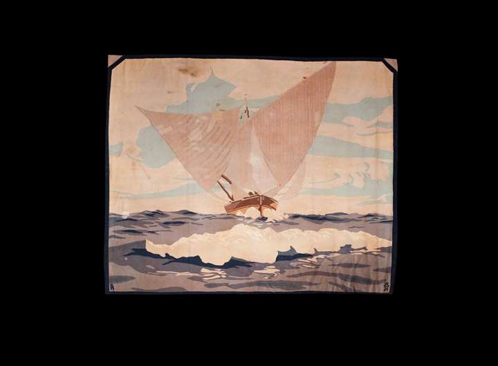 RAOUL FRANK
KRAINISCHE KUNSTWEBEANSTALT

ART NOUVEAU TAPESTRY "SAILING BOAT"
